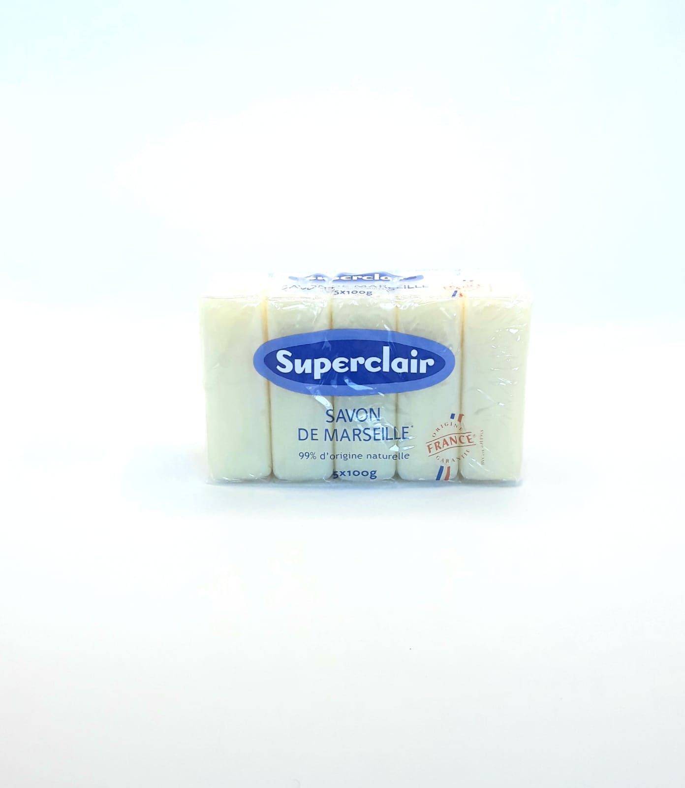 SUPERCLAIR Lot de 5 savonnettes Marseille 100g