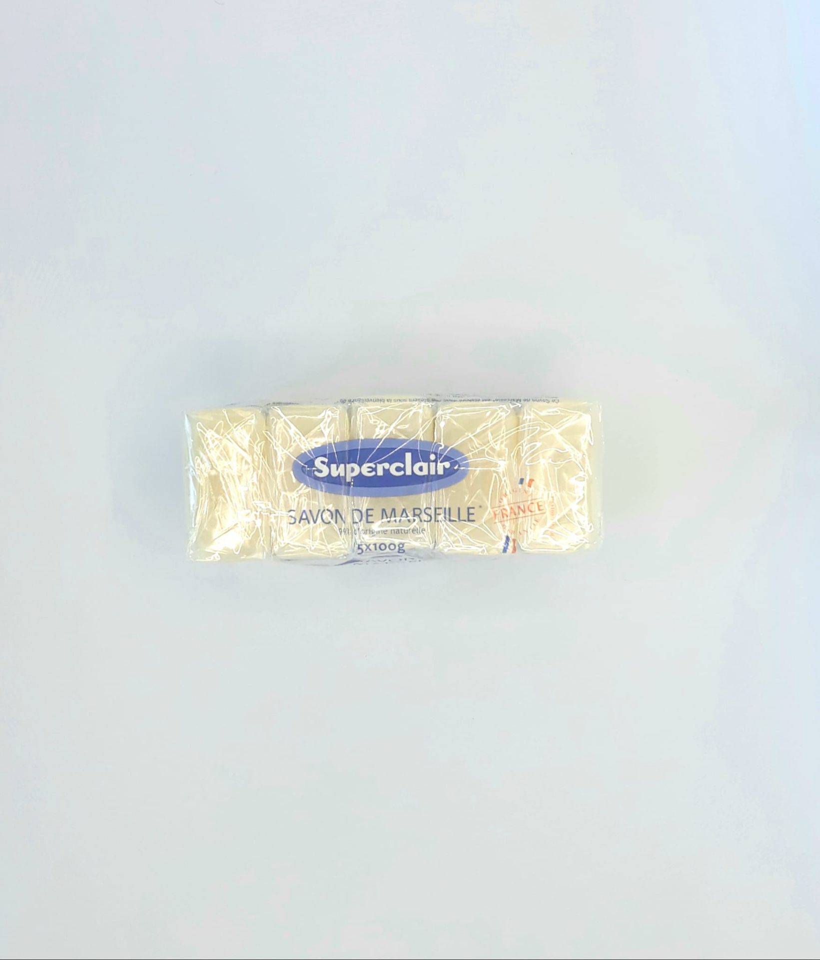 SUPERCLAIR Lot de 5 savonnettes Marseille 100g